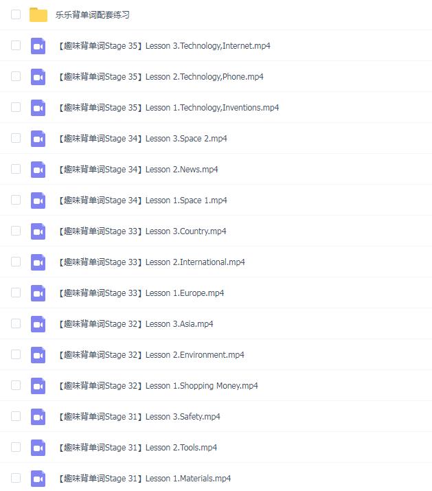 乐乐课堂-乐乐背单词【105集 视频+PDF习题+答案】
